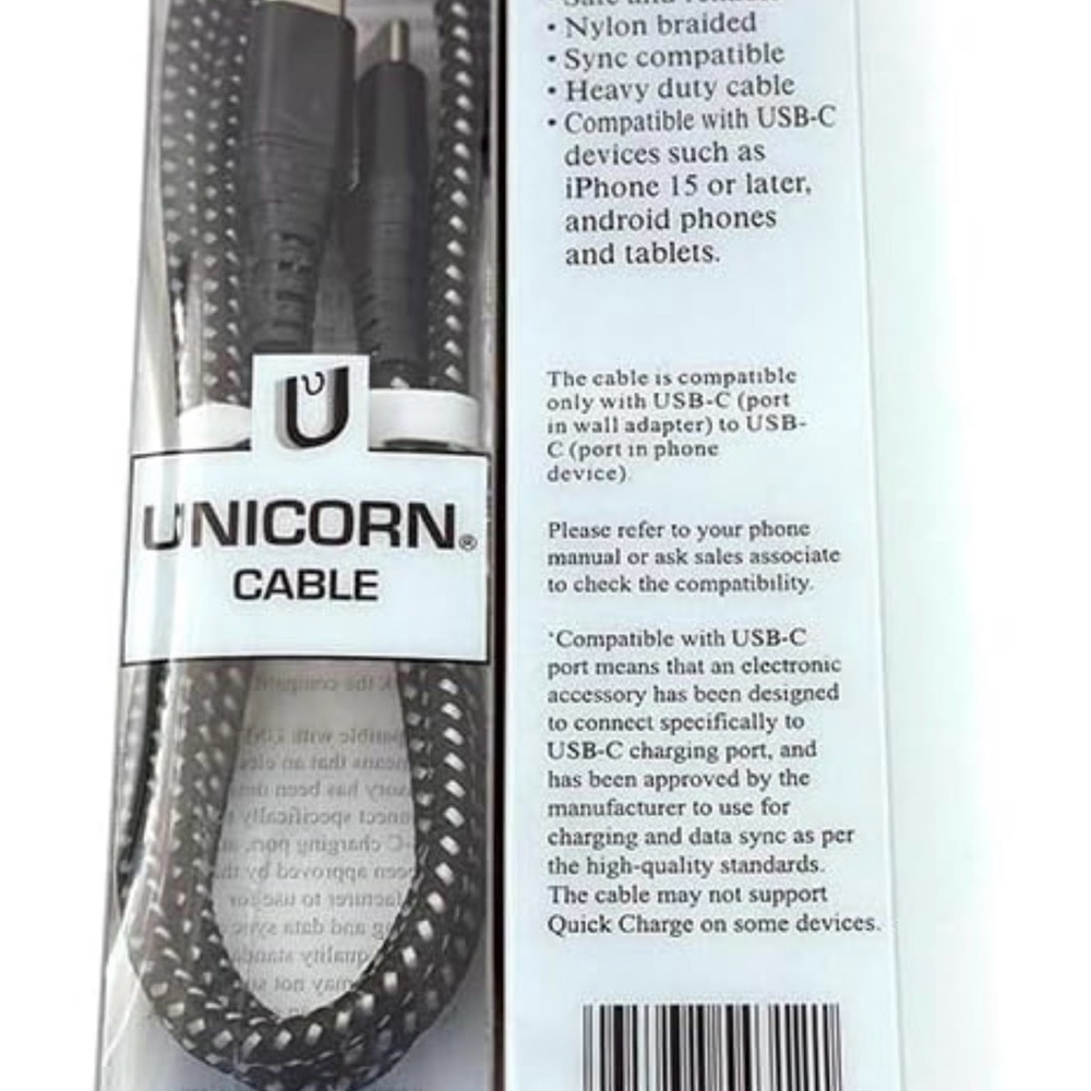Black USB-C Nylon Braided Cable
